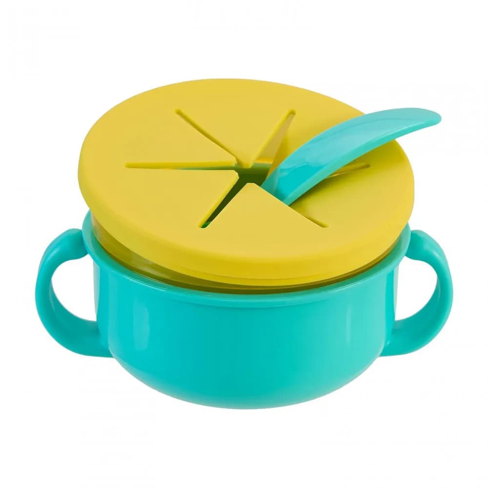 Bol 2 in 1 pentru snackuri si lingurita, blue, U-Grow — miniatură
