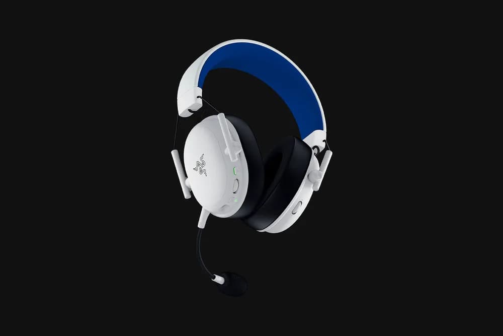 Casti wireless Razer Blackshark V3 X Hyperspeed for Playstation, microfon uni- directional, izolare fonică activă, sistem sunet 7.1, frecventa 20 - 28000, autonomie 70 ore, alb — miniatură