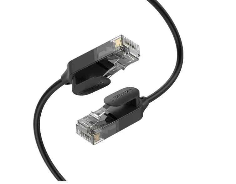 PATCH CORD UTP Ugreen Cat6A, "NW122" fire din cupru OD2.8, viteza maxima 10 Gbps, 10m, negru "70656" - 6957303876563 — miniatură