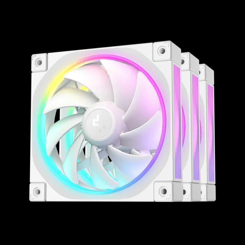 Ventilator Carcasa DEEPCOOL FL12 WH-3 in 1, 12 cm, 2150 RPM, 3 ventilatoare, RGB