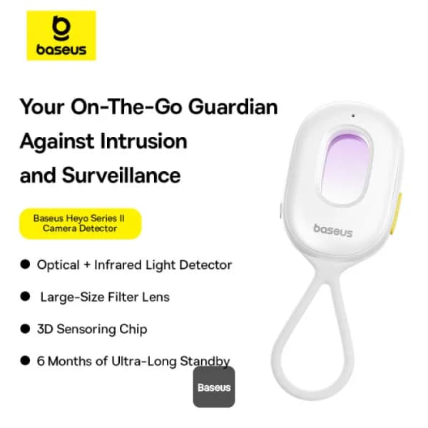 DETECTOR DE CAMERA Baseus Heyo Series II, include cablu alimentare USB la USB Type-C 0.3M, alb "L60476900211-00" - 6932172668419 — miniatură