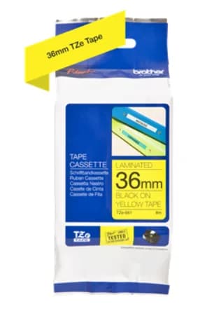 Banda laminata Original Brother Black on Yellow, TZE661, pentru 530|550|3600|9200|9400|9500|9600|9700|9800|D800|E800|P900|P910|P950, 36mm, incl.TV 0 RON, "TZE661" — miniatură
