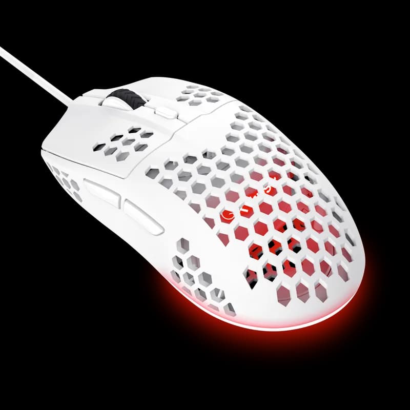 Mouse Gaming Trust GXT 928W Helox, 6400 dpi, Alb — miniatură