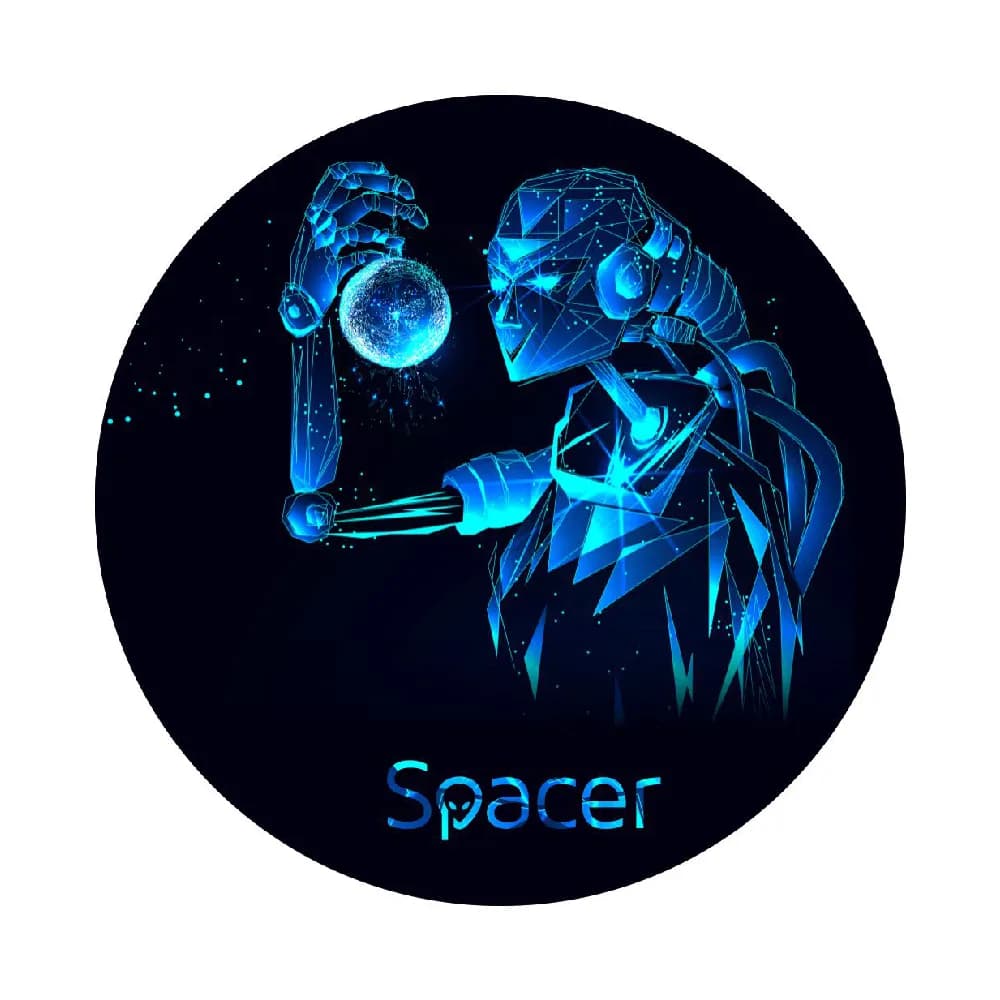 Covor pentru scaun gaming SPACER, protectie parchet, cauciuc si material textil, 1200 x 3mm, rotund, CYBORG 46501473 "SPFP-CYBORG-120"