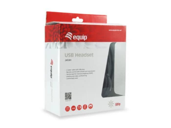 Casti Head-band Equip Stereo USB Headset, Wired, Negru — miniatură