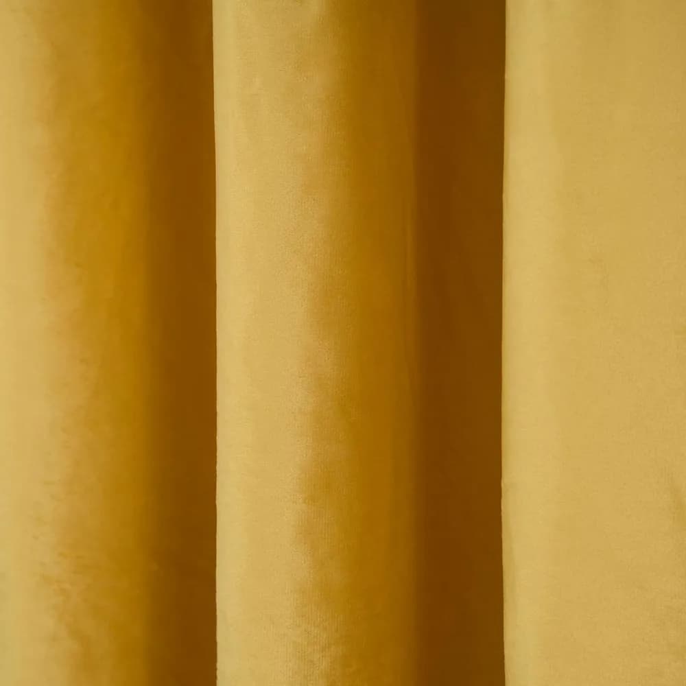 Set 2 draperii catifea 140x270 cm - Galbene — miniatură