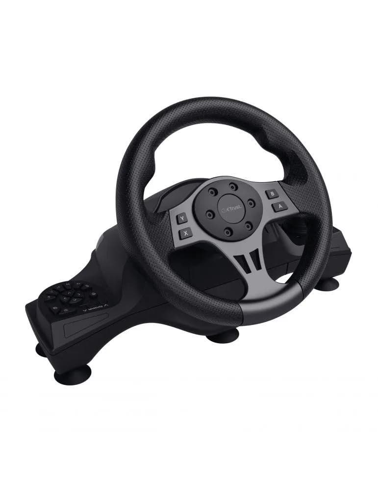 Volan racing Trust GXT 289 Movi Movi, conectivitate cu fir, 25 de butoane, console compatibile Nintendo Switch, Xbox Series S, Xbox Series X, Xbox One X, Xbox One S, Xbox One, PS4, PS4 Original, PS4 Pro, PS4 Slim, negru — miniatură