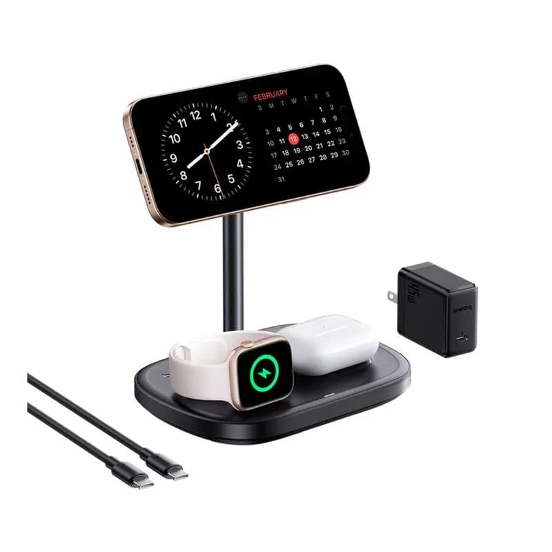 INCARCATOR wireless Baseus EnerFill FS41 3-in-1, magnetic, 22.5W, include cablu USB Type-C la USB Type-C, negru "P10281904123-02" (include TV 0.18lei) - 6932172686703 — miniatură