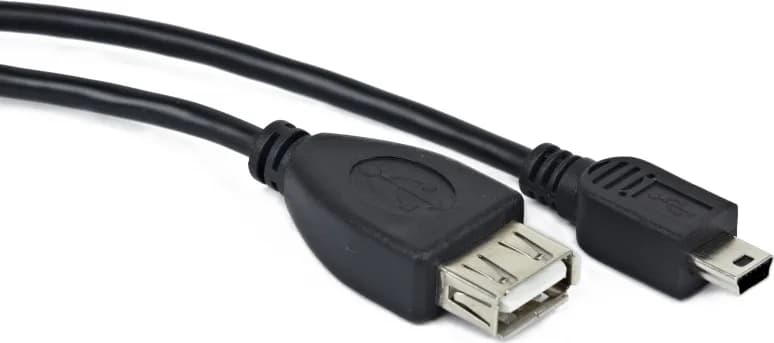 CABLU adaptor OTG GEMBIRD, pt. smartphone, Mini-USB 2.0 (T) la USB 2.0 (M), 15cm, asigura conectarea telef. la o tastatura, mouse, HUB, stick, etc., negru, "A-OTG-AFBM-002"