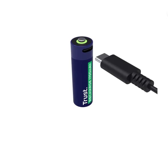 Baterii reincarcabile AA Trust, incarcate prin USB-C, putere intrare 1.2W, pachet de 4 bucati. — miniatură