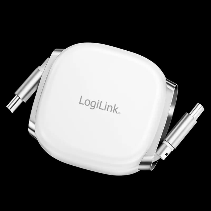 CABLU alimentare si date LOGILINK, pt. smartphone, USB 2.0, USB Type-C (T) la USB Type-C (T), 1m, PD 60W, 480Mbps, retractabil, ecranat, plastic, white, "CU0501"
