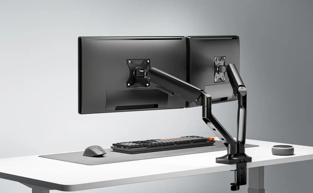 Brat monitor Serioux, tehnologie arc cu gaz, compatibilitate ecran 17"-35", greutate maxima suportata(per ecran) 2~12kg. VESA/;75x75,100x100 Tilt Range +90°~-90° Swivel Range +90°~-90° — miniatură