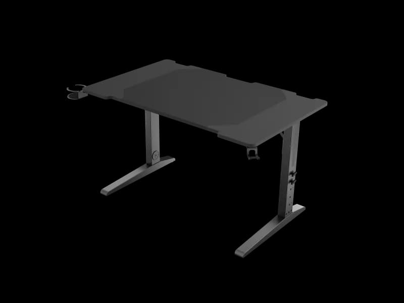 Birou gaming Genesis Holm Modular 120, material metal MDF, reglabil pe inaltime 70 - 90 cm, iluminare RGB, management cabluri, negru