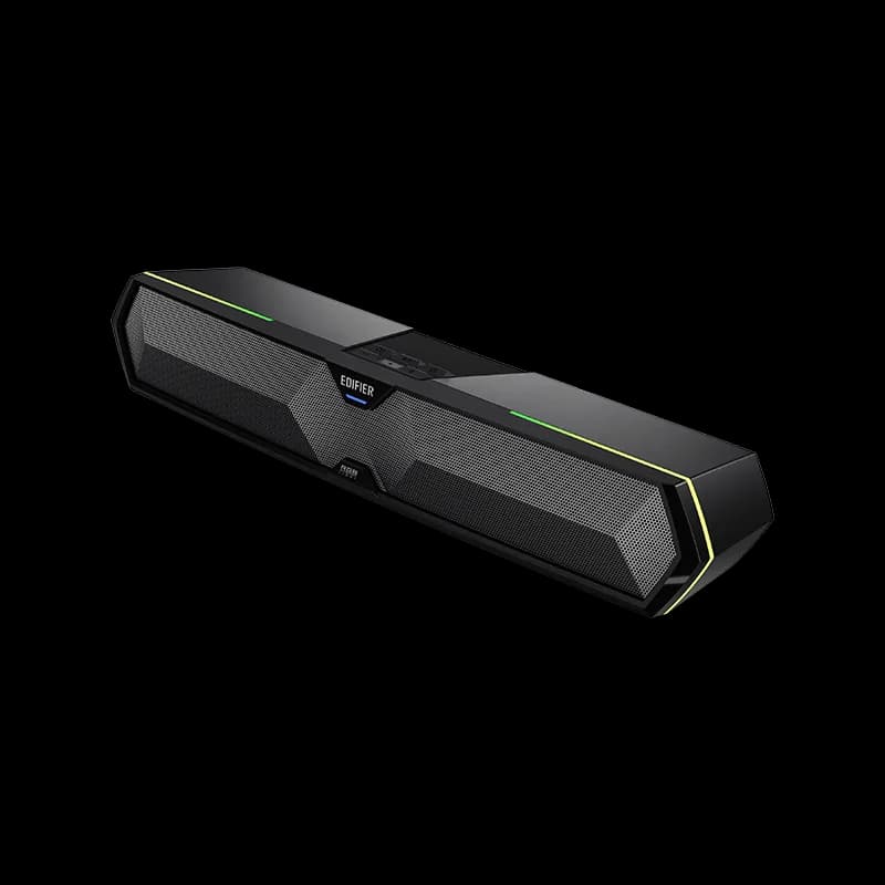 BOXE EDIFIER Gaming desktop, RMS: 5W (2.5W + 2.5W), Bluetooth 5.3, USB-A, RGB, sound card/ mic, dim. 485x70x80mm, black, "MG300-BK" — miniatură