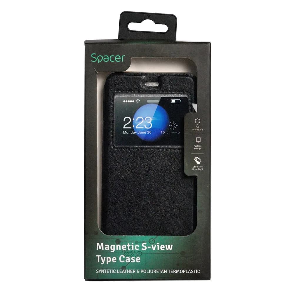 Husa Huawei telefon P10, negru, tip magnetica, tip portofel, "SPT-M-HW.P10" — miniatură