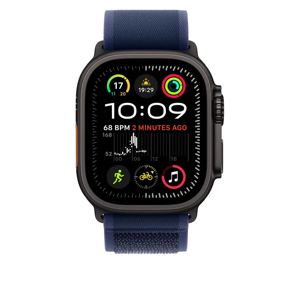 Curea Smartwach Apple MYQ73ZM/A pentru Watch 49mm, Trail Loop, S/M, Black Titanium Finish (Albastru) "MYQ73ZM/A" — miniatură