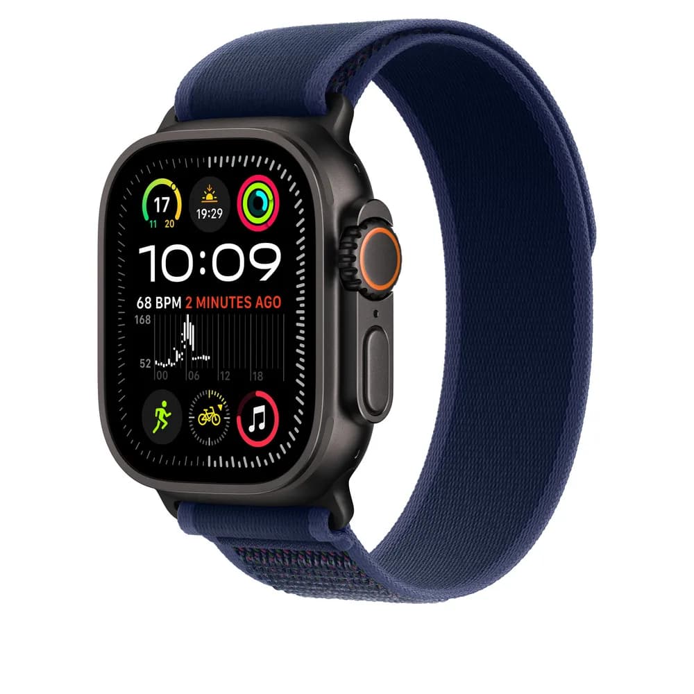Curea Smartwach Apple MYQ73ZM/A pentru Watch 49mm, Trail Loop, S/M, Black Titanium Finish (Albastru) "MYQ73ZM/A" — miniatură