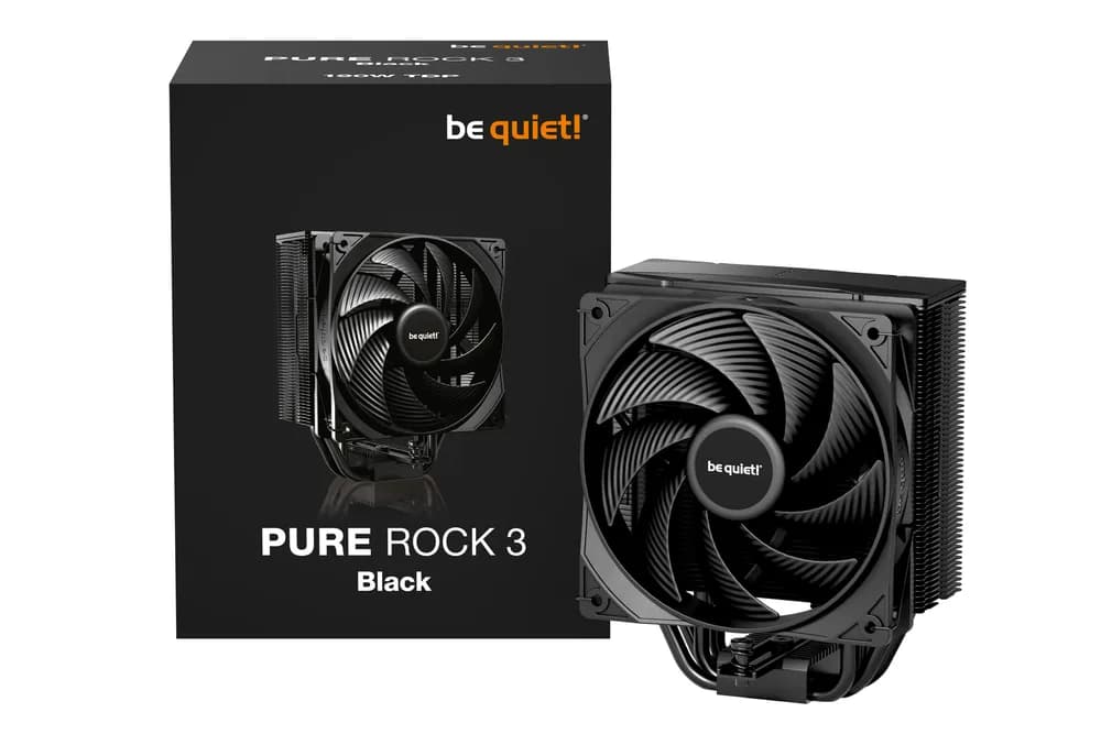 COOLER be quiet "Pure Rock 3 Black" skt. Intel si AMD, racire cu aer, vent. 120mm, 2000 rpm, 4 heatpipes, inaltime 154mm, "BK039" — miniatură