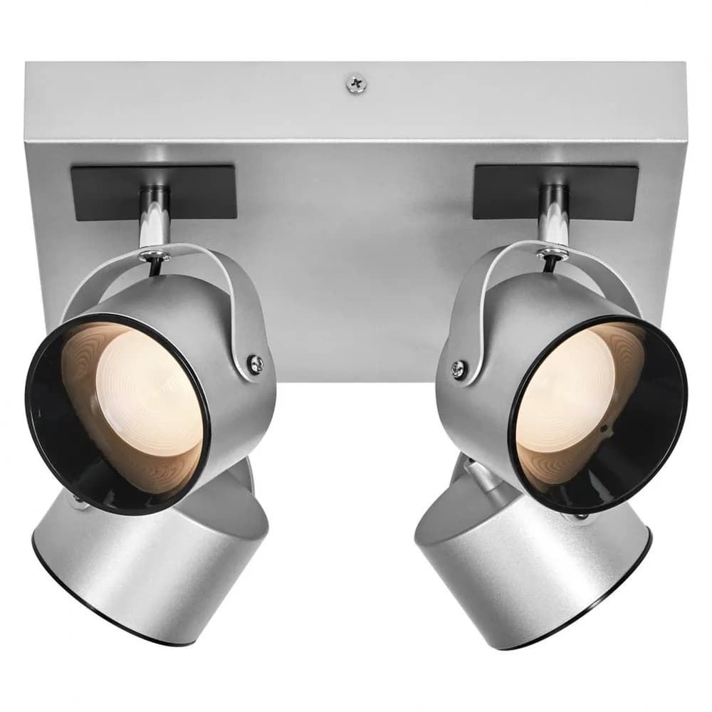 Spot LED cvadruplu ajustabil Ledvance DECOR JUPITER SQUARE, 22W, 2000 lm, lumina calda (3000K), IP20, 260x260mm, Argintiu, clasa energetica F — miniatură