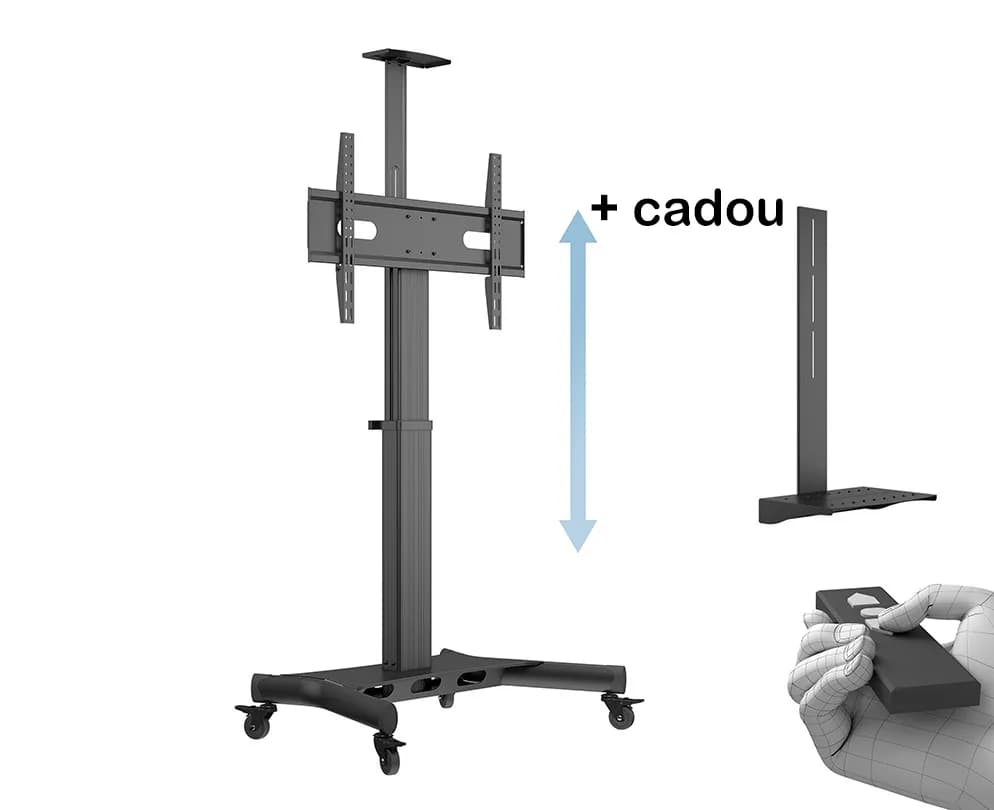 Stand TV mobil motorizat cu suport camera Multibrackets MB-5834, 32"-75", max. 60kg