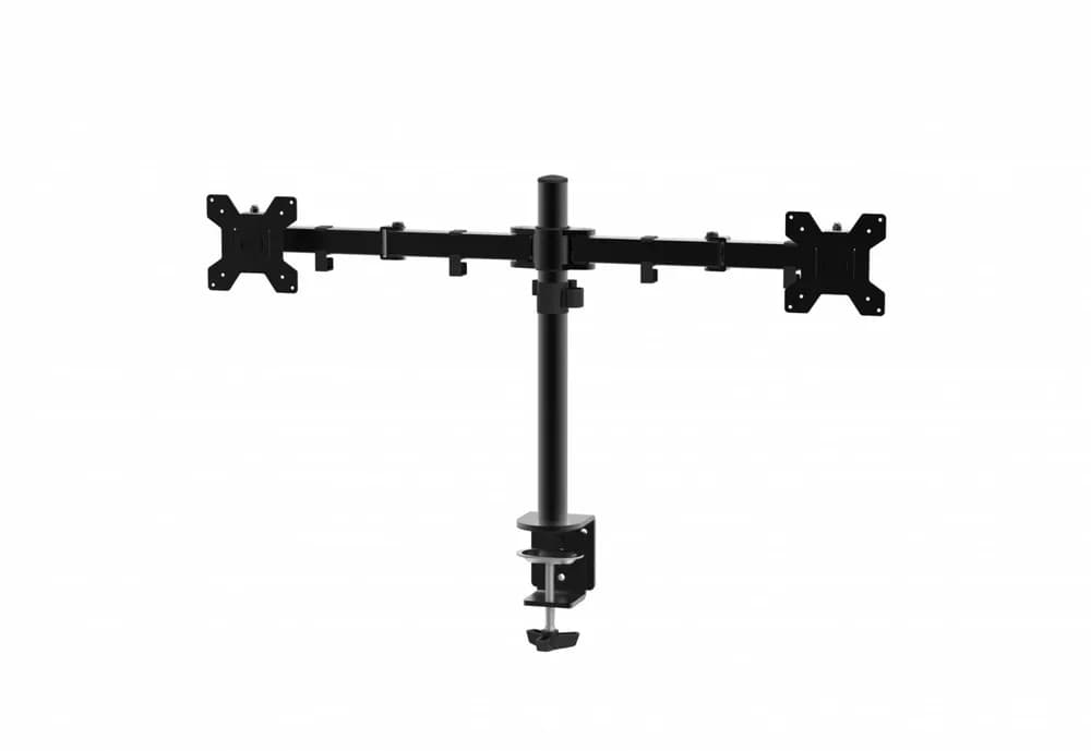 Suport dublu monitor Serioux, MM1903A, mobil, tilt:+/- 90 °, swivel: 180 °, rotatie 360°, VESA: 75×75 / 100×100mm, compatibilitate 10"-27", reglabil pe inaltime: 400mm,extensie braț: 415mm,greutate maxima suportata 8 kg, culoare negru — miniatură