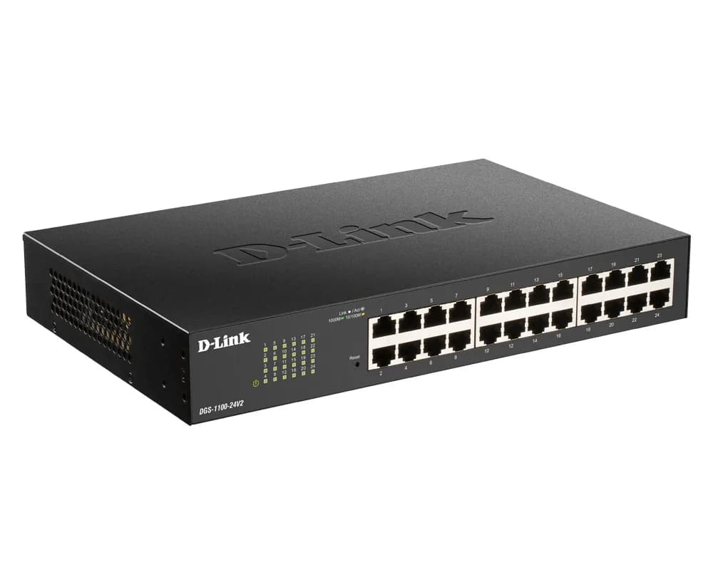 SWITCH D-LINK SMART 24 porturi Gigabit carcasa metalica, rackabil, "DGS-1100-24V2" — miniatură