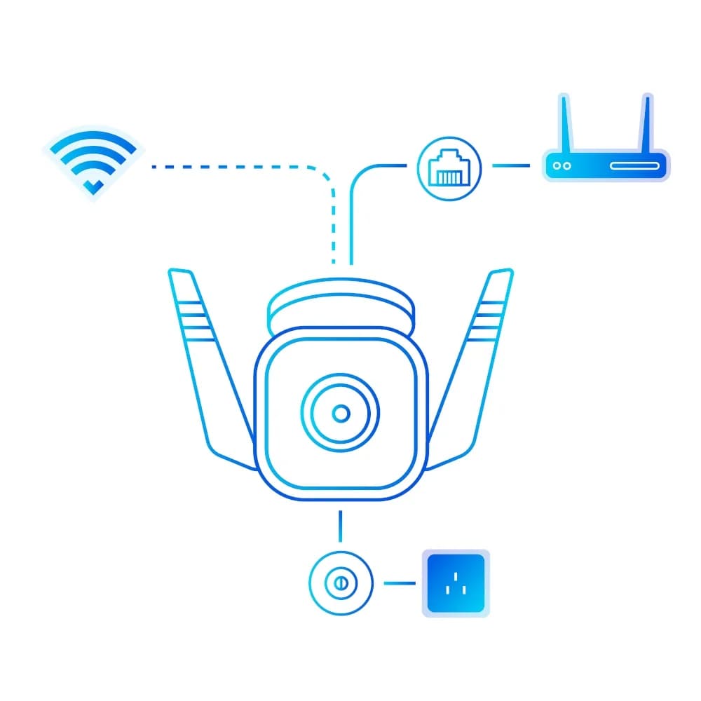 CAMERA IP Exterior TP-LINK, IP66, dist. IR 30 m, tip lentila fixa 4 mm, 3 Mpx, RJ-45 + wireless, microfon, carcasa plastic, slot SD card da, "Tapo C310" — miniatură