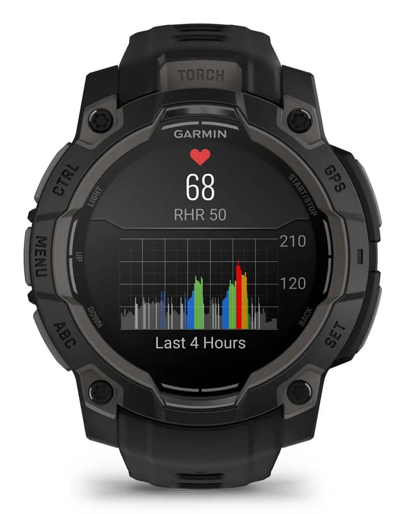 Smartwatch Instinct 3 45 mm, AMOLED Black with black band "010-02936-00" — miniatură