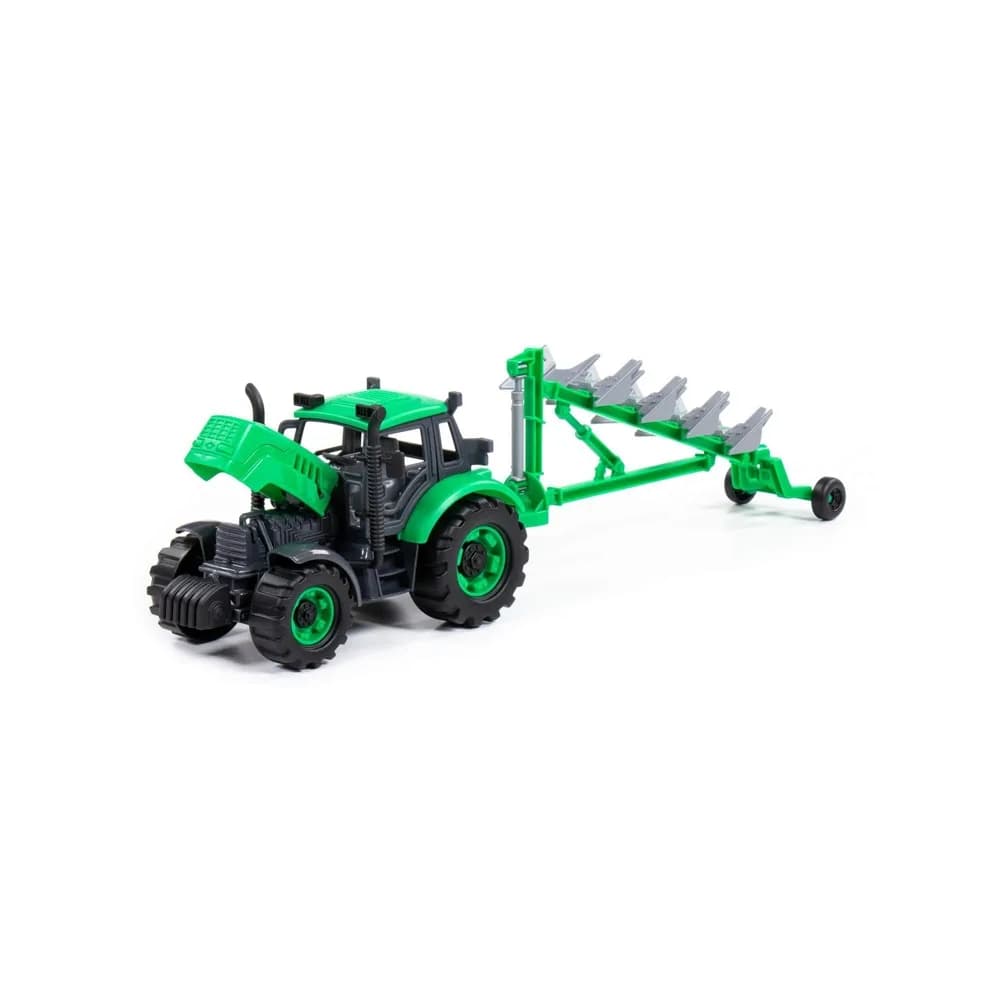 Tractor cu plug, cu frictiune, 45.5x11.5x14.5 cm, Polesie — miniatură