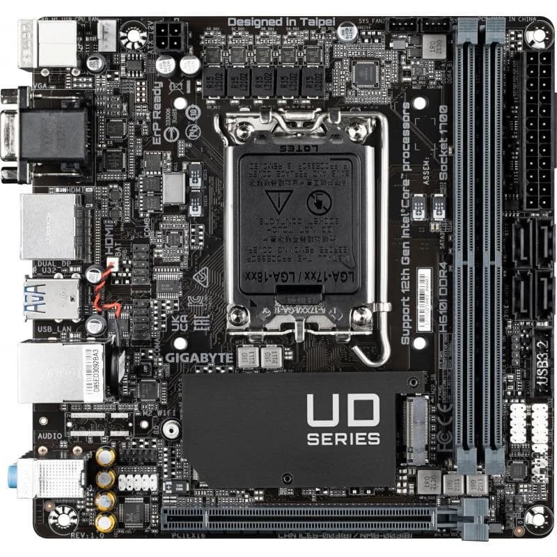 Placa de baza Gigabyte H610I, Socket 1700, DDR4, Mini-ITX