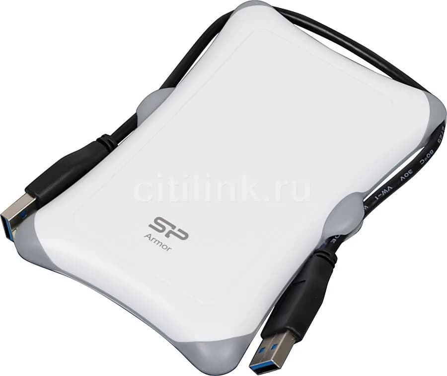 HDD extern portabil Silicon Power Armor A30 1TB Anti-shock USB 3.0 alb "SP010TBPHDA30S3W" — miniatură