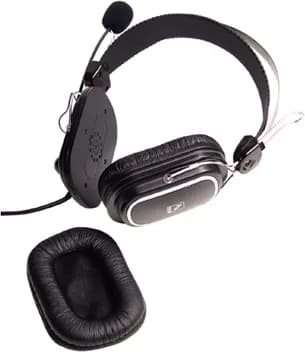 CASTI A4tech, "ComfortFIt", cu fir, standard, utilizare multimedia, microfon pe brat, conectare prin Jack 3.5 mm, negru, "HS-50" — miniatură