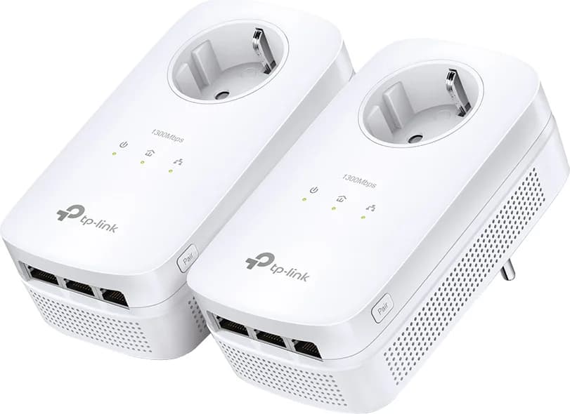 KIT ADAPTOR POWERLINE TP-LINK tehnologie AV2, AV1300, pana la 1300Mbps, 3 porturi Gigabit, priza AC, 2 buc. "TL-PA8030PKIT"