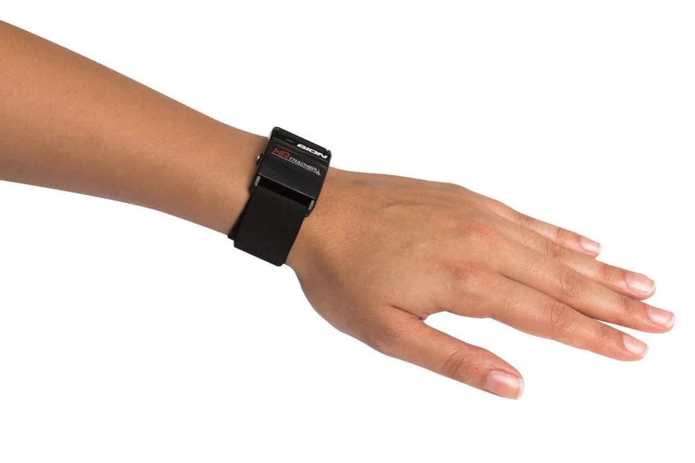 Bratara smart Bion cu senzor de ritm cardiac, tehnologie ANT+ si BLE 4.0, compatibil smartphone/echipament fitness, indicator baterie. Contie: senzor, adaptor de incarcare, bratara din material textile, cablu micro USB, manual de instructiuni. — miniatură