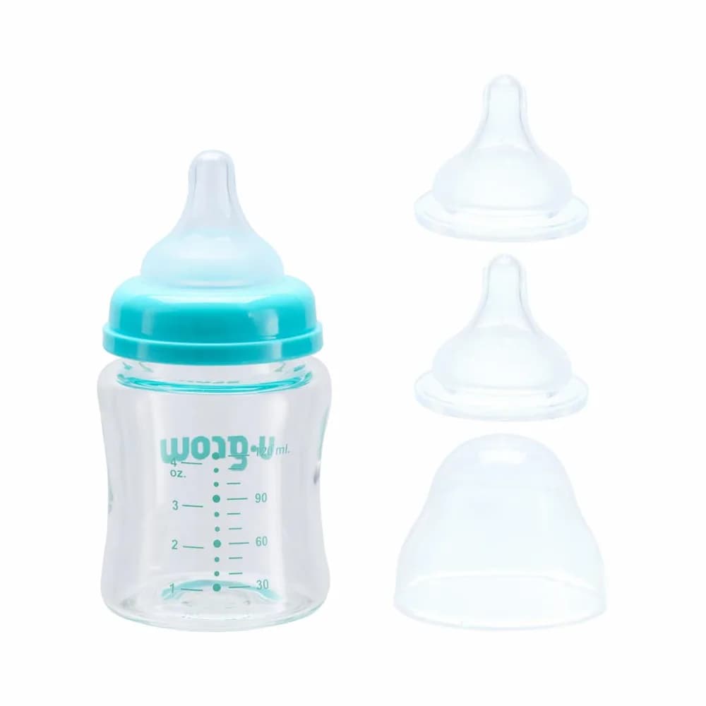 Biberon de sticla 120 ml+2 tetine extra, U-Grow — miniatură
