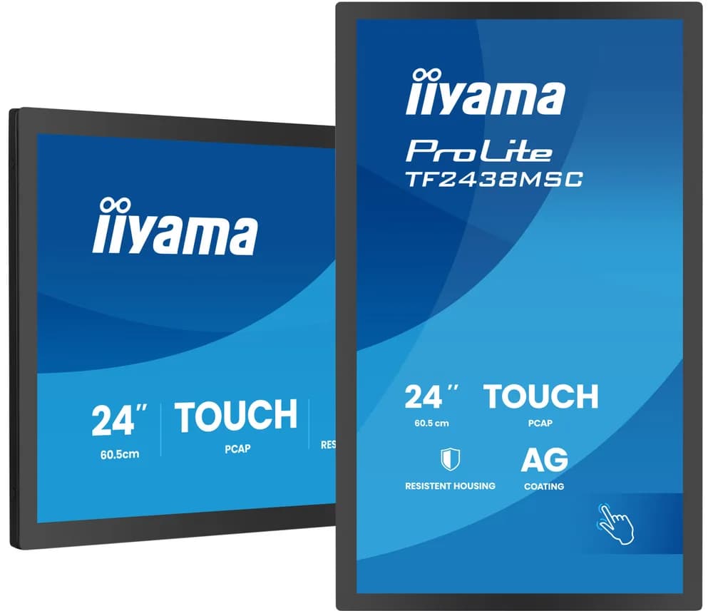 IIYAMA Monitor LED TF2438MSC-B2 24" DeepContrast PCAP 10-point Open Frame touchscreen monitor with robust metal housing for demanding environments "TF2438MSC-B2" — miniatură