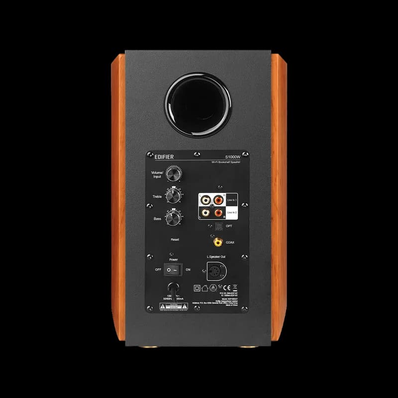 BOXE EDIFIER 2.0, RMS: 120W (2 x 25W, 2 x 35W), bluetooth, wireless, telecomanda wireless, volum, bass, treble, coaxial, optic, brown, "S1000W-BR" — miniatură