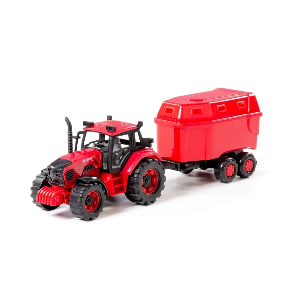 Tractor cu remorca animale, 40x11.5x17 cm, Polesie — miniatură