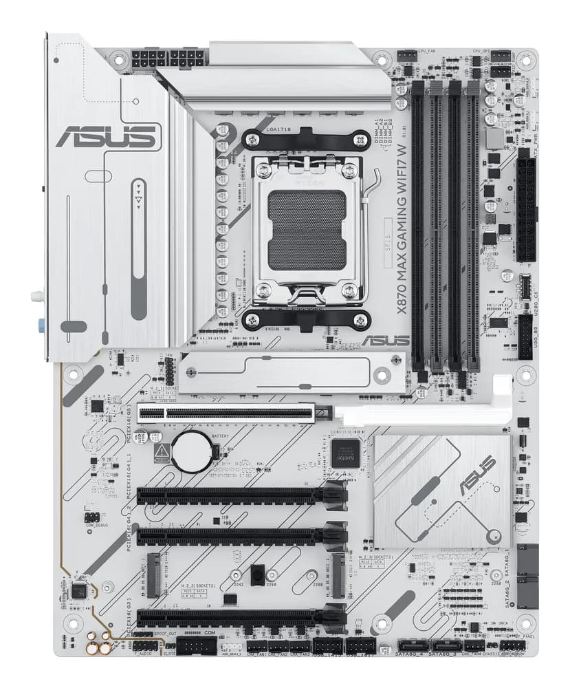 Placa de baza ASUS X870 MAX GAMING WIFI7 W, AMD X870, AM5, ATX, DDR5 "90MB1LZ0-M0EAY0" — miniatură