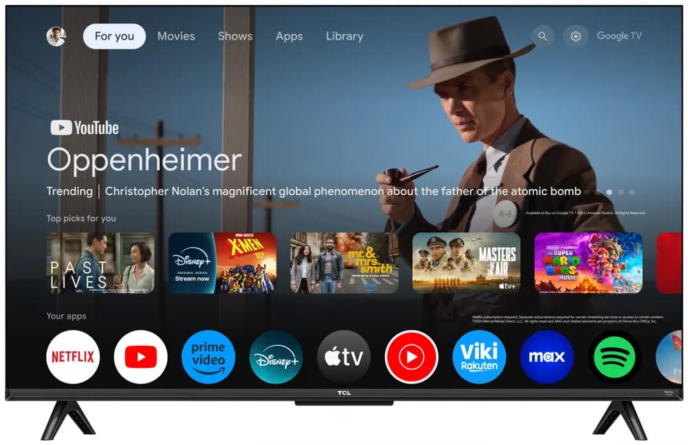 Televizor TCL QLED 43T69C, 108 cm, Smart Google TV, 4K — miniatură