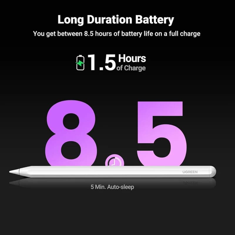 TOUCH PEN Ugreen, indicator LED, baterie li-ion, incarcare magnetica wireless, compatibil Ipad, alb "15910" - - 6941876219100 — miniatură