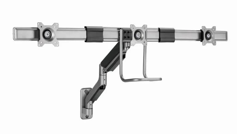 SUPORT de perete GEMBIRD, pt 3 TV/monitor plat, diag. max 17" - 27", rotatie, inclinare, pliere, 1 ~ 6 kg, "MA-WA3-01" — miniatură