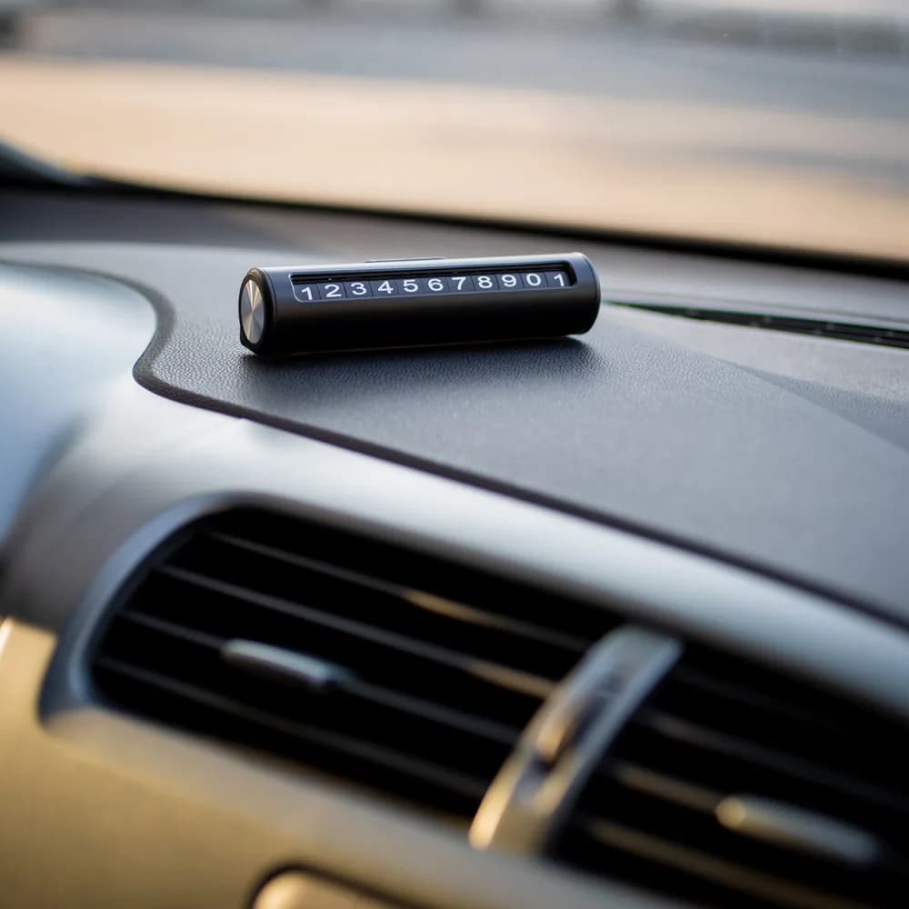 SUPORT numar de telefon parbriz Spacer, Functie ascundere numar, Negru, "SPAA-PHNR-01" — miniatură