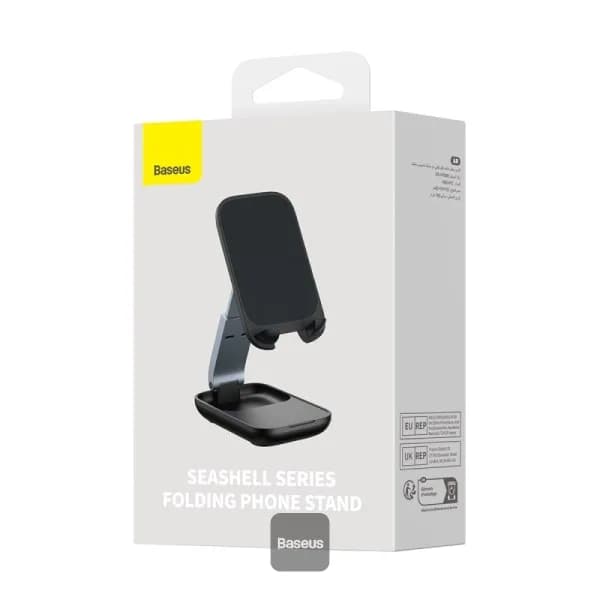 SUPORT Telefon Baseus Seashell Series Folding, pt. SmartPhone, pentru birou, negru "B10551500111-00" - 6932172630188 — miniatură