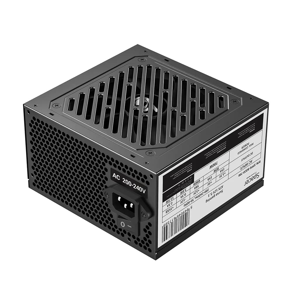 SURSA SPACER BZCO-700 80+ Bronze compatible, 700W, fan 120mm, MB (20+4) x1, CPU (4+4) x1, PCI-E (6+2) x2, SATA x5, Molex x1, *retail* "SPPS-BZCO-700" — miniatură