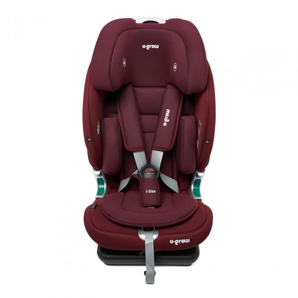 Scaun auto I-size U-Grow Goldfix Plus, isofix, 76-150 cm (9-36 kg), boxa bluetooth, rosu — miniatură