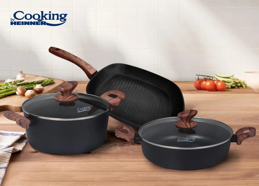 SET GATIT 5 PIESE ALUMINIU FORJAT, MALTA, COOKING BY HEINNER — miniatură