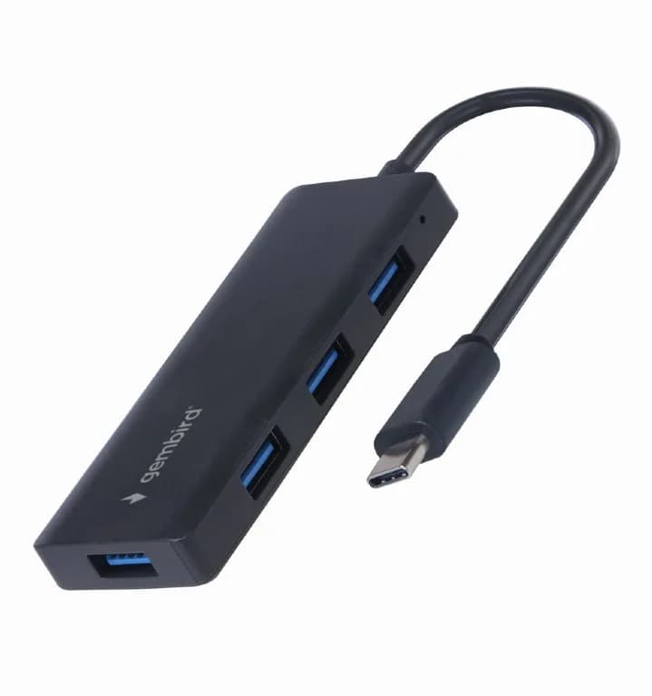 HUB extern GEMBIRD, porturi USB: USB-A 3.1 x 4, conectare prin USB Type-C, cablu 0.15 m, negru, "UHB-CM-U3P4-02"