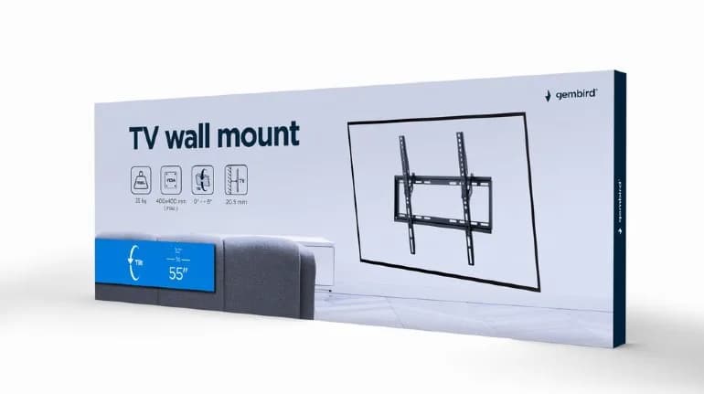 SUPORT de perete GEMBIRD, pt 1 TV/monitor, diag. max 32" - 55", inclinare, max 35 kg, "WM-55T-03" — miniatură