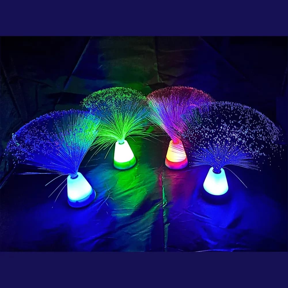 Set de 4 lămpi cu fibră optică – bază luminoasă